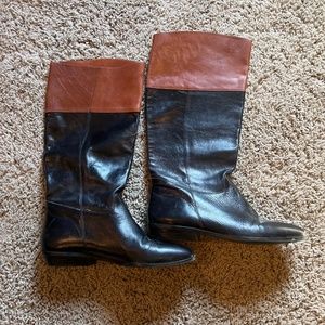 Vintage Two tone leather knee high boots
